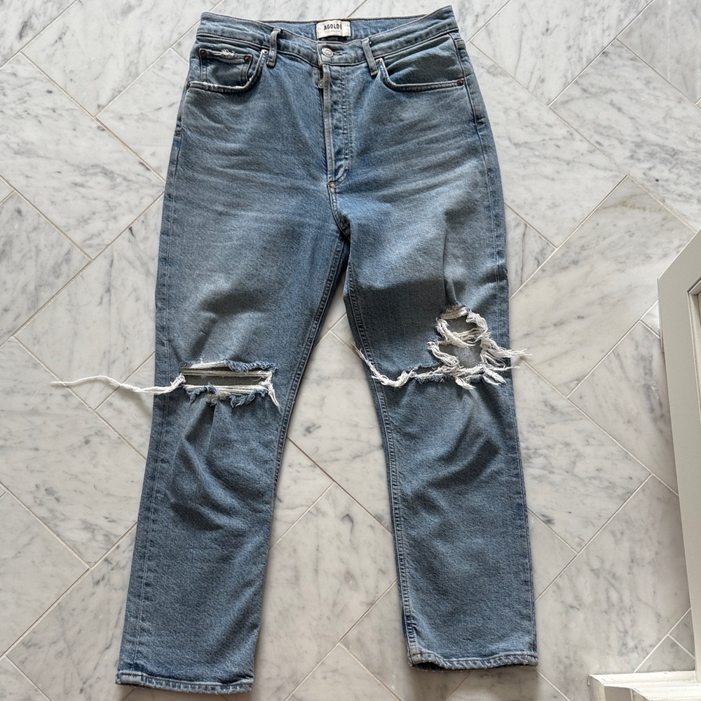 Agolde Distressed Blue Jeans